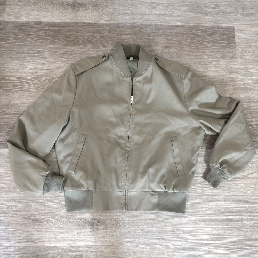 Vtg Neptune Garment Co Bomber Jacket Mens 40 Green USMC Approved Military USA